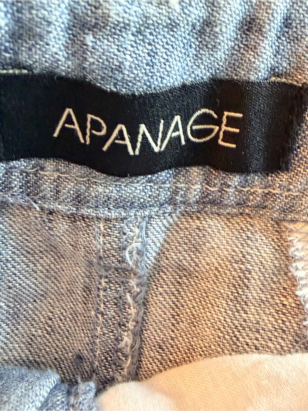 Apanage Linen Skirt Blue A-Line Flare Hem Size 12 Coastal Grandmother - Picture 9 of 9